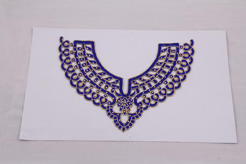 Blue Handwork Necklace Style Neck