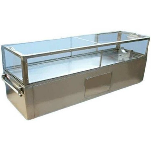 Dead Body Freezer Box - Modular Rectangular Design Stainless Steel and Glass Grey Color Antibacterial and Non-Breakable Features