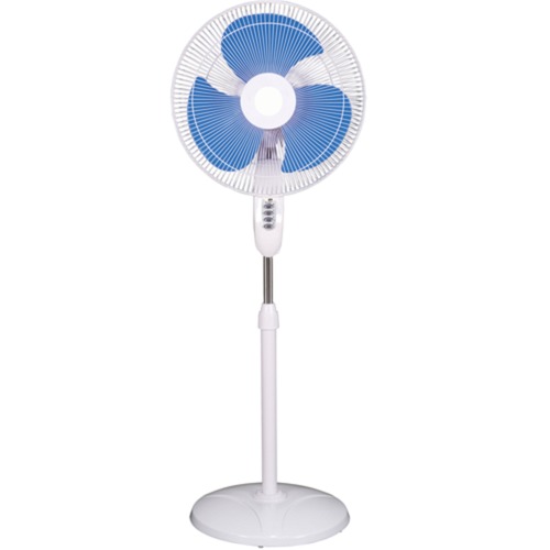 Blue+White Mix Portable Rechargeable Solar Pedestal Dc Fan