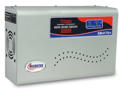 Microtek EM 5170 - Metallic Grey Wall Mount Voltage Stabilizer 230V Automatic AC Type with LCD Display and 2 Year Warranty
