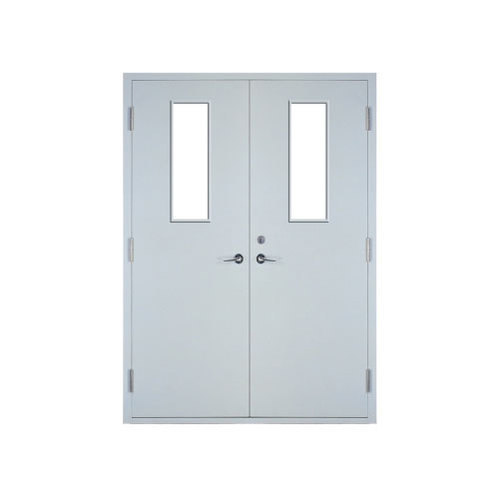 Galvanized Hinged Fire Safety Door - 6-7 Feet White/Brown Color | Superior Finish High Strength Sturdy Design Lockable Latch Handle