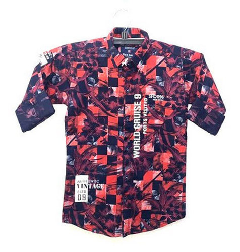 Kids Printed Linen Shirt Gender: Boys