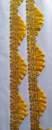 Elegant Gold Necklace with Intricate Lace Design - 12 Meter Yellow Cotton Lehenga with Stone Work Perfect for Weddings and Ceremonies