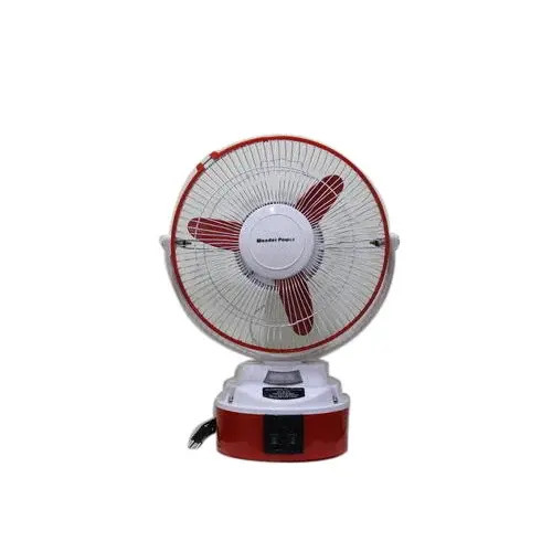 Red And White 12 Volt 12 Watt 1500 Rpm 3 Blades Table Mount Plastic Solar Dc Fan