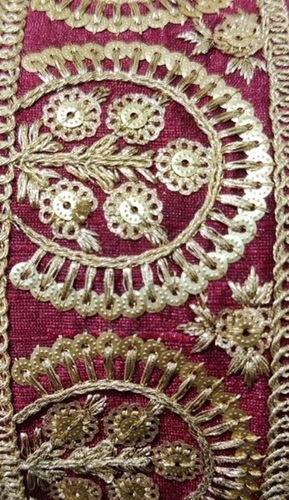 Embroidery Designer Laces - 2 Inch Width, 9 Meter Roll Length | Malbry Material, All Colors, Sequence Work Pattern