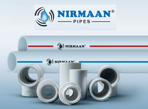 High Strength Upvc Plumbing Pipes - 3m Length White Color | Pvc Material 6 Kg/cm2 Nominal Pressure Round Shape Male Connection