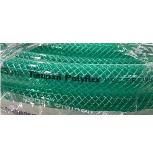 PVC Braided Hose Pipe - PVC Material Various Sizes Green Color | Tested Quality Leak and Crack Resistant Various Grades