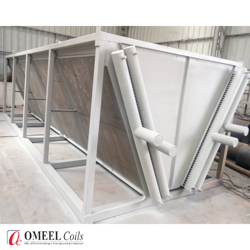V-Shape Dry Cooler - Customized Metal Coil Thickness Powder Coated | Designed for AHU and HVAC Units Compact Multi-Row Finned Tube Configuration Anti-Corrosive Cooling Solution